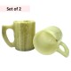 Handmade Vintage White Marble Natural Stone 2 piece set polished mug 10cm Tall AU Seller