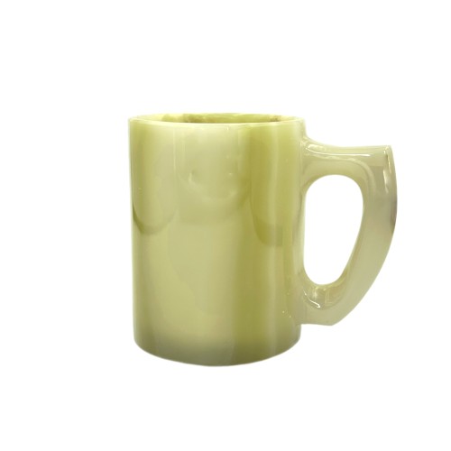 Handmade Vintage White Marble Natural Stone 2 piece set polished mug 10cm Tall AU Seller