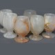 Natural Handmade  Marble 6 piece set cups Goblets Vintage Marble Drinks Cordials Glasses Stone Cups AU Sellers