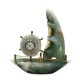 Natural Hand Made Onyx Ship Shape with Clock Marble Stone Hand Crafted Ship Sculpture 8" Inch best Gift Green Colour