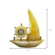 Natural Hand Made Onyx Ship Shape with Clock Marble Stone Hand Crafted Ship Sculpture 8" Inch best Gift  Yellow Colour