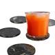 Marble Coasters 3.5”  Inches Handmade Round Set for Office, Kitchen Drinkware Stylish Table décor Black Colour