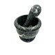 Handmade Vintage Natural Black Stone Marble Mortar & Pestle 8 CM