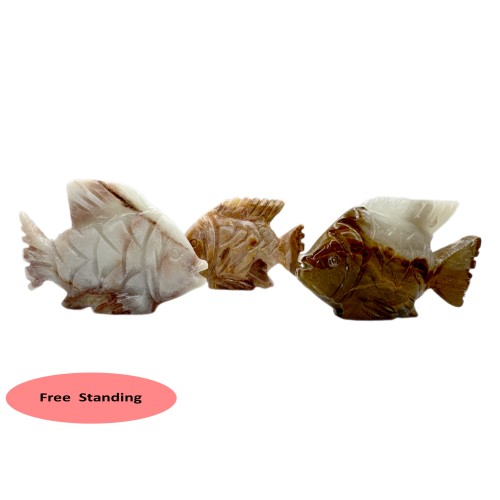 Onyx Fish Natural Handmade Vintage 4.5 inch Marble Polished Decorative Stone Aquarium safe