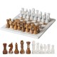 Handmade Marble Chess Board 12” Set  Brown and white Classic Strategy Game Set Gift for All Occasions