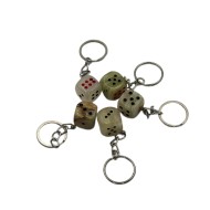 Quality Product Vintage Handmade Dice Shape Keychain Plain and Banded Dice Keychain Plain and Banded