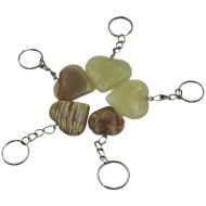 New Vintage Handmade Heart Shape Keychain Plain and Banded Heart Keychain Plain and Banded