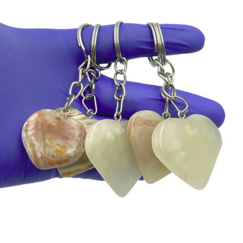 Quality Product Vintage Handmade Heart Shape Keychain Plain and Banded Heart Keychain Plain and Banded