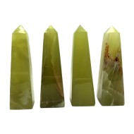 Handmade vintage green onyx tower 6 inch Green onyx Green banded 