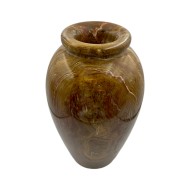 Vintage HIgh Quality Handmade Polished Vase Dark Brown Textured 10 inch