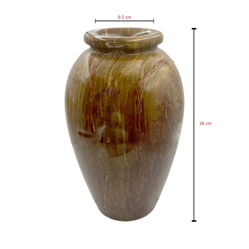 Handmade Polished Vase Dark Brown Textured 10 inch