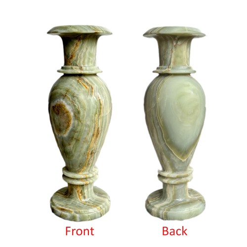 Handmade Polished Beautiful Vase Green Onyx  20 inch heavy